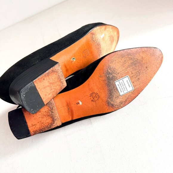 Stephane Kelian Paris Black Suede Embellished Loafers 8 V&A MUSEUM Collection - Picture 5 of 13